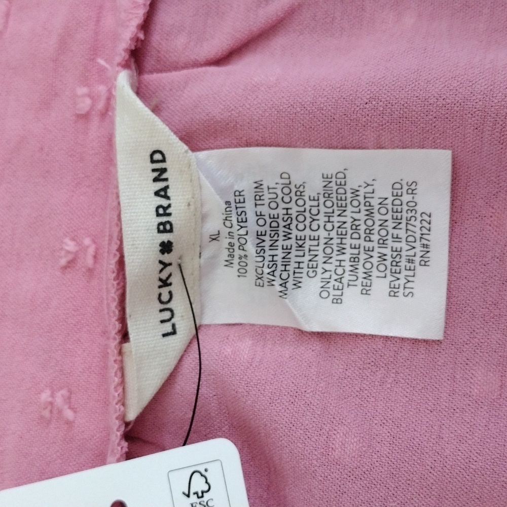 Lucky Brand 2 Piece Shorts and Tank Top Pajama Set Baby in Pink Size XL - Picture 8 of 9
